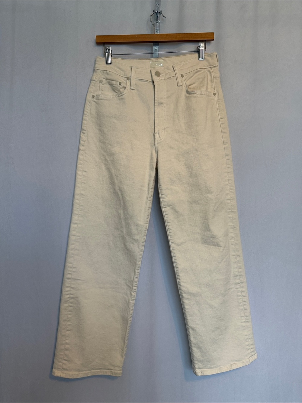 Mother The Rambler Zip Ankle Jeans Size 28 (6) Cream Puff Casual Neutral Preppy - Picture 2 of 15